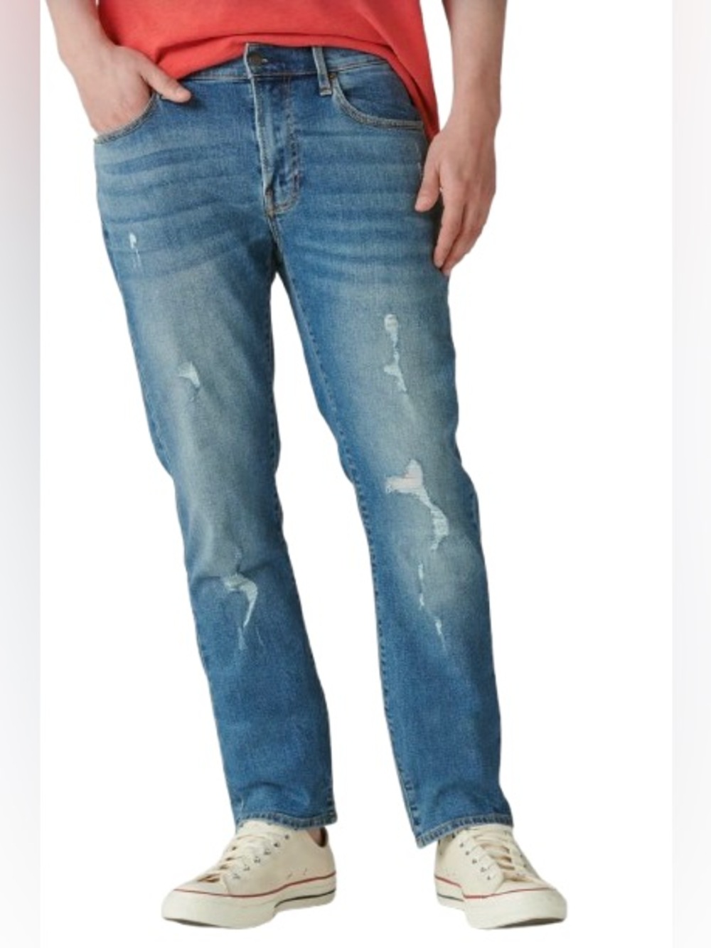 LUCKY BRAND 410 Athletic Straight Jeans - 33 / 32 - Distressed Blue - NWOT